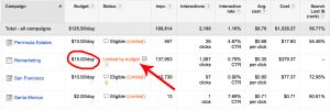 limited by budget adwords